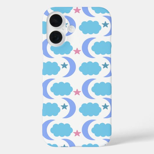 ムーンクラウドスターパターンブルーパープル Case-Mate iPhoneケース (裏面)