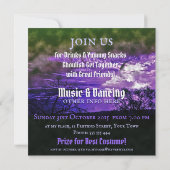 ムーンクラウド パープル ハロウィン招待状 招待状 (裏面)