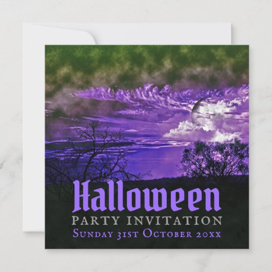 ムーンクラウド パープル ハロウィン インビテーション (正面)