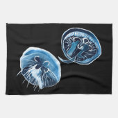 ムーンクラゲの水彩画 キッチンタオル (横)