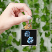 ムーンクラゲの水彩画 キーホルダー (手)