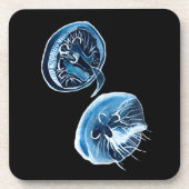 ムーンクラゲの水彩画 コースター (正面)