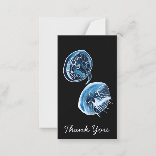 ムーンクラゲの水彩画 ノートカード (正面)