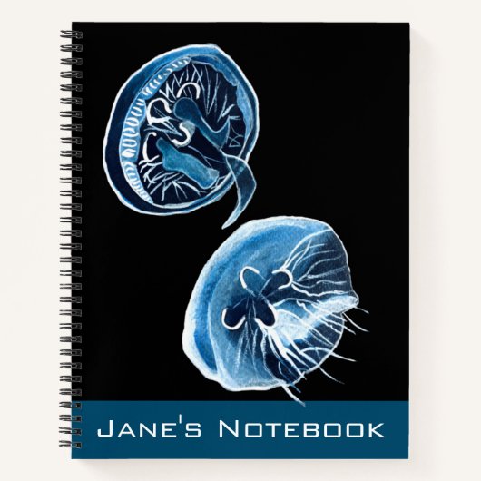 ムーンクラゲの水彩画 ノートブック (正面)
