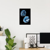 ムーンクラゲの水彩画 ポスター (ホームオフィス)