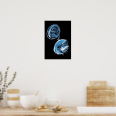 ムーンクラゲの水彩画 ポスター (キッチン)