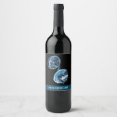 ムーンクラゲの水彩画 ワインラベル (正面)