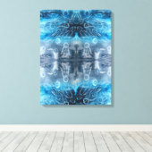 ムーンクラゲろうけつ染めプリント キャンバスプリント (インサイチュ (ウッドフロア))