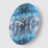 ムーンクラゲろうけつ染めプリント ラージ壁時計 (傾斜)