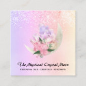 *~*ムーンクリスタルフローラピグラデーションーチピンクグリッター  スクエア名刺 (正面)