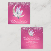 *~*ムーンクリスタルフローラピンクグリッター スクエア名刺 (正面/裏面)