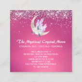 *~*ムーンクリスタルフローラピンクグリッター スクエア名刺 (裏面)