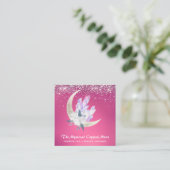 *~*ムーンクリスタルフローラピンクグリッター スクエア名刺 (スタンド正面)