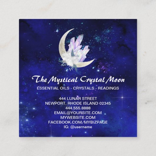 *~*ムーンクリスタルフローラブークエスト スクエア名刺 (裏面)