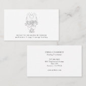 ムーンクリスタル花のホリスティック癒し名刺 名刺 (正面/裏面)