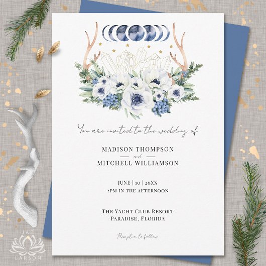 ムーンクリスタル フラワーズ ボヘミアンミスティカル ウェディング 招待状