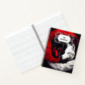 ムーンクリムゾンレッドホワイトウルフ ノートブック (内部)