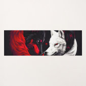 ムーンクリムゾンレッドホワイトウルフ ヨガマット (裏面(横))