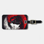 ムーンクリムゾンレッドホワイトウルフ ラゲッジタグ (正面横)