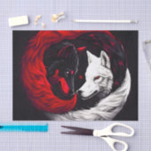 ムーンクリムゾンレッドホワイトウルフ 薄葉紙 (クラフト)