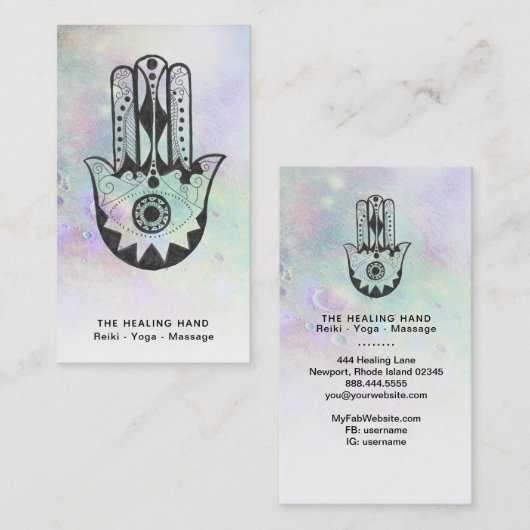 *~*ムーンクレーターズファティマレインボーのハンサハンドメイド 名刺 (正面/裏面)