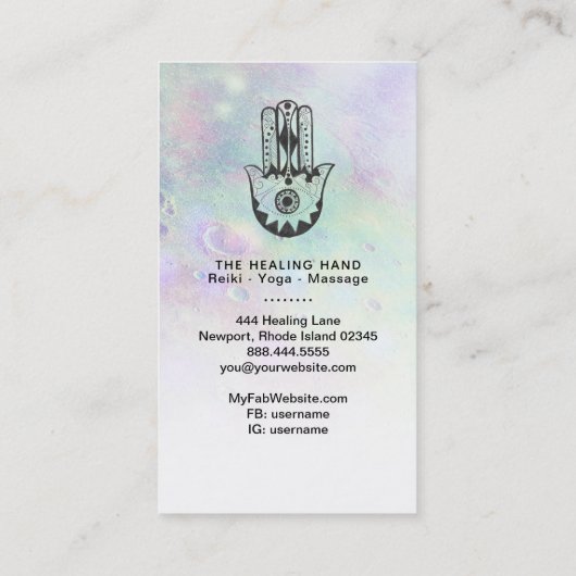 *~*ムーンクレーターズファティマレインボーのハンサハンドメイド 名刺 (裏面)