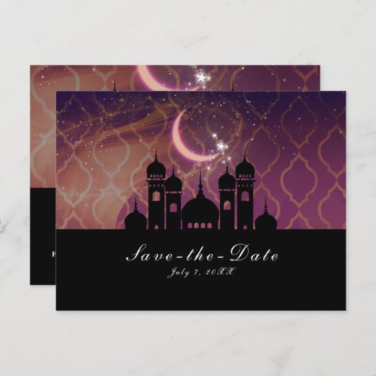 ムーングローアラビアンナイツモロッコ救の日付 案内ポストカード (正面/裏面)