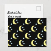 ムーングローハガキ（黒とソフトイエロー） シーズンポストカード (正面/裏面)