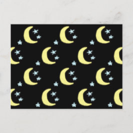 ムーングローハガキ（黒とソフトイエロー） シーズンポストカード