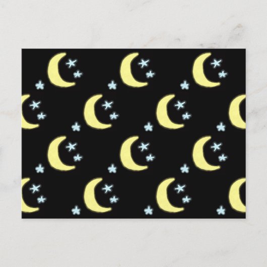 ムーングローハガキ（黒とソフトイエロー） シーズンポストカード (正面)