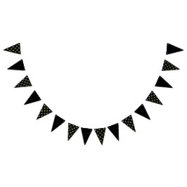 ムーングローパーティーバナー（黒とソフトイエロー） バンティングフラッグ