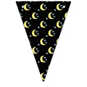 ムーングローパーティーバナー（黒とソフトイエロー） バンティングフラッグ (第3の旗)