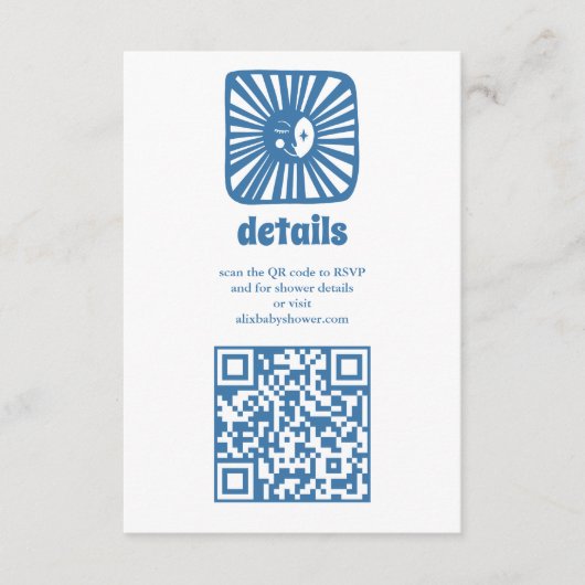 ムーングローボホモダンかわいいカスタム赤ちゃんシャワー エンクロージャーカード (正面)