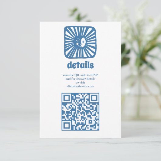 ムーングローボホモダンかわいいカスタム赤ちゃんシャワー エンクロージャーカード (スタンド正面)