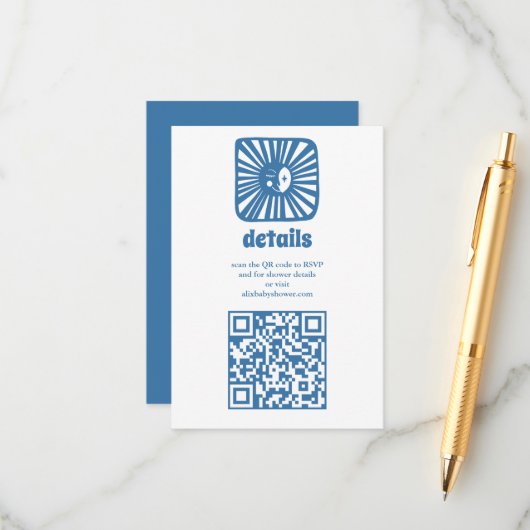 ムーングローボホモダンかわいいカスタム赤ちゃんシャワー エンクロージャーカード (正面/裏面インサイチュ)