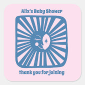 ムーングローボホモダンかわいい赤ちゃんシャワーカスタム スクエアシール (正面)