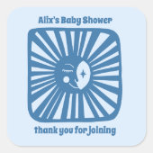 ムーングローボホモダンかわいい赤ちゃんシャワーカスタム スクエアシール (正面)