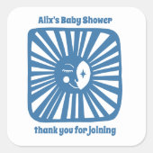ムーングローボホモダンかわいい赤ちゃんシャワーカスタム スクエアシール (正面)