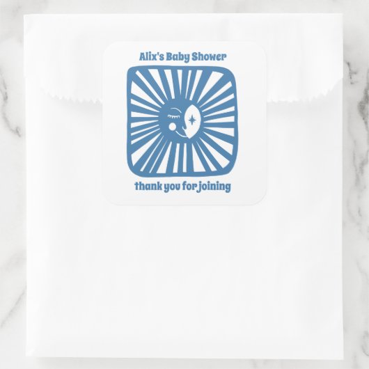 ムーングローボホモダンかわいい赤ちゃんシャワーカスタム スクエアシール (バッグ)