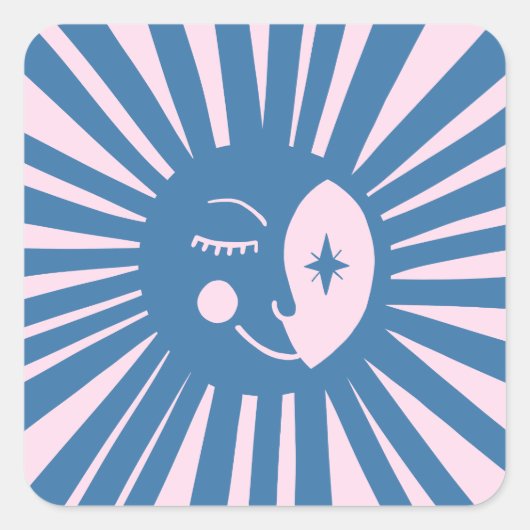 ムーングローボホモダンかわいい赤ちゃんシャワーカスタム スクエアシール (正面)