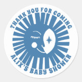 ムーングローボホモダンかわいい赤ちゃんシャワーカスタム ラウンドシール (正面)