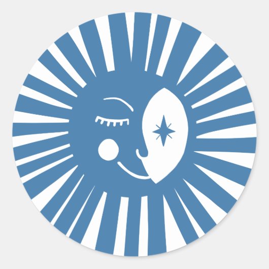 ムーングローボホモダンかわいい赤ちゃんシャワーカスタム ラウンドシール (正面)