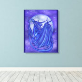 「ムーングロー」ドラゴンファンタジーby Renee Lavoie キャンバスプリント (インサイチュ (ウッドフロア))