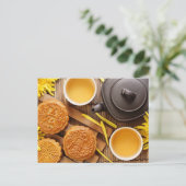 ムーンケーキと茶中国の、中秋フェスティバル2 ポストカード (スタンド正面)