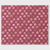 ムーンケーキピンクと赤 ラッピングペーパー (フラット)