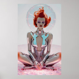 ムーンコア瞑想 – Ken Gage Surreal Art ポスター