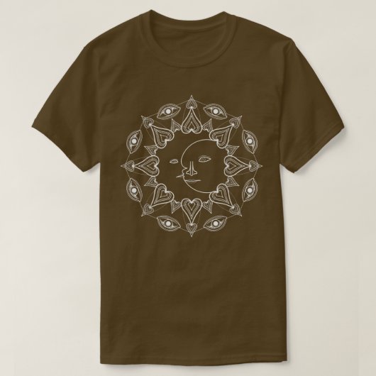ムーンサンシナ体異教のウィッチゴシック暗黒マ Tシャツ (デザイン正面)
