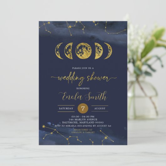 ムーンシテリアウェディングシャワー招待状 招待状 (スタンド正面)