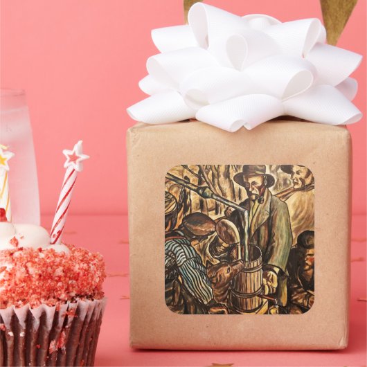 ムーンシナーがホワイト稲妻ウイスキー酒を作る スクエアシール (パーティー)