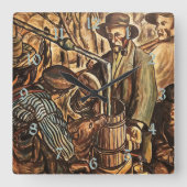 ムーンシナーがホワイト稲妻ウイスキー酒を作る スクエア壁時計 (正面)